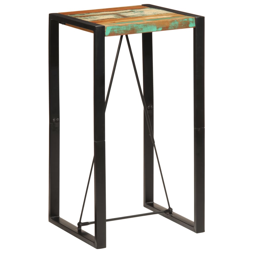 vidaXL Bar Table Multicolor Reclaimed Wood and Metal Standard Industrial