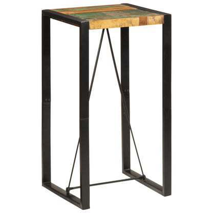 vidaXL Bar Table Multicolor Reclaimed Wood and Metal Standard Industrial
