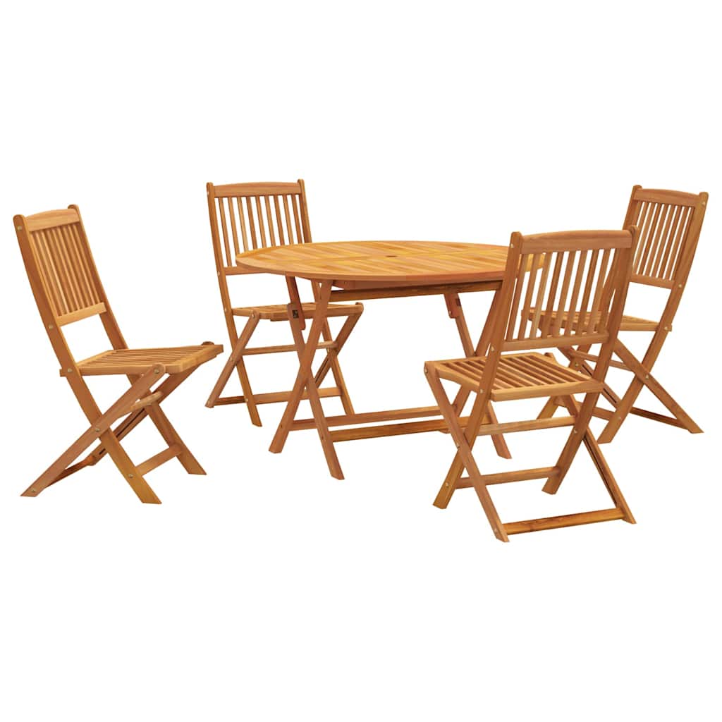 Garden Dining Set | Brown | Solid Acacia Wood | Medium | Foldable