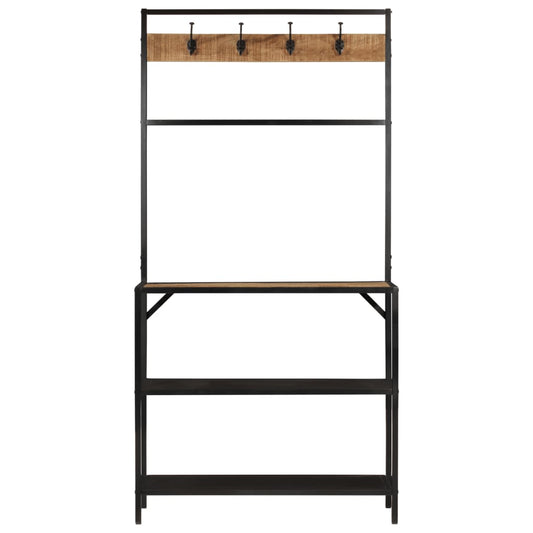 Coat Rack 90x35x180 cm Solid Wood Mango and Iron