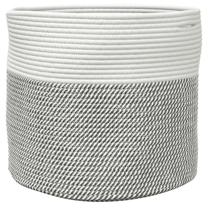 Storage Basket Grey and White Ø40x35 cm Cotton