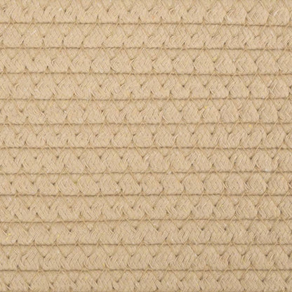 Storage Basket Beige and White Ø40x35 cm Cotton