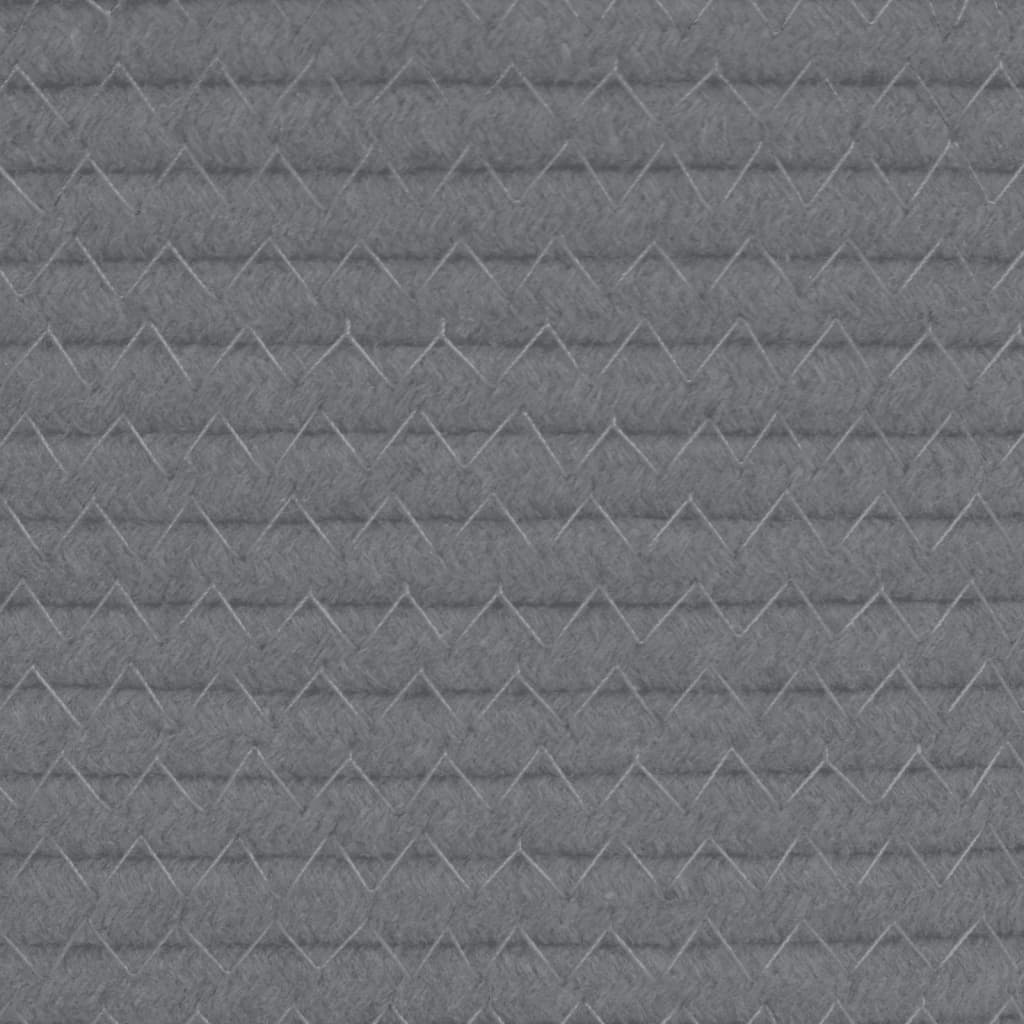 Laundry Basket Grey and White Ø55x36 cm Cotton