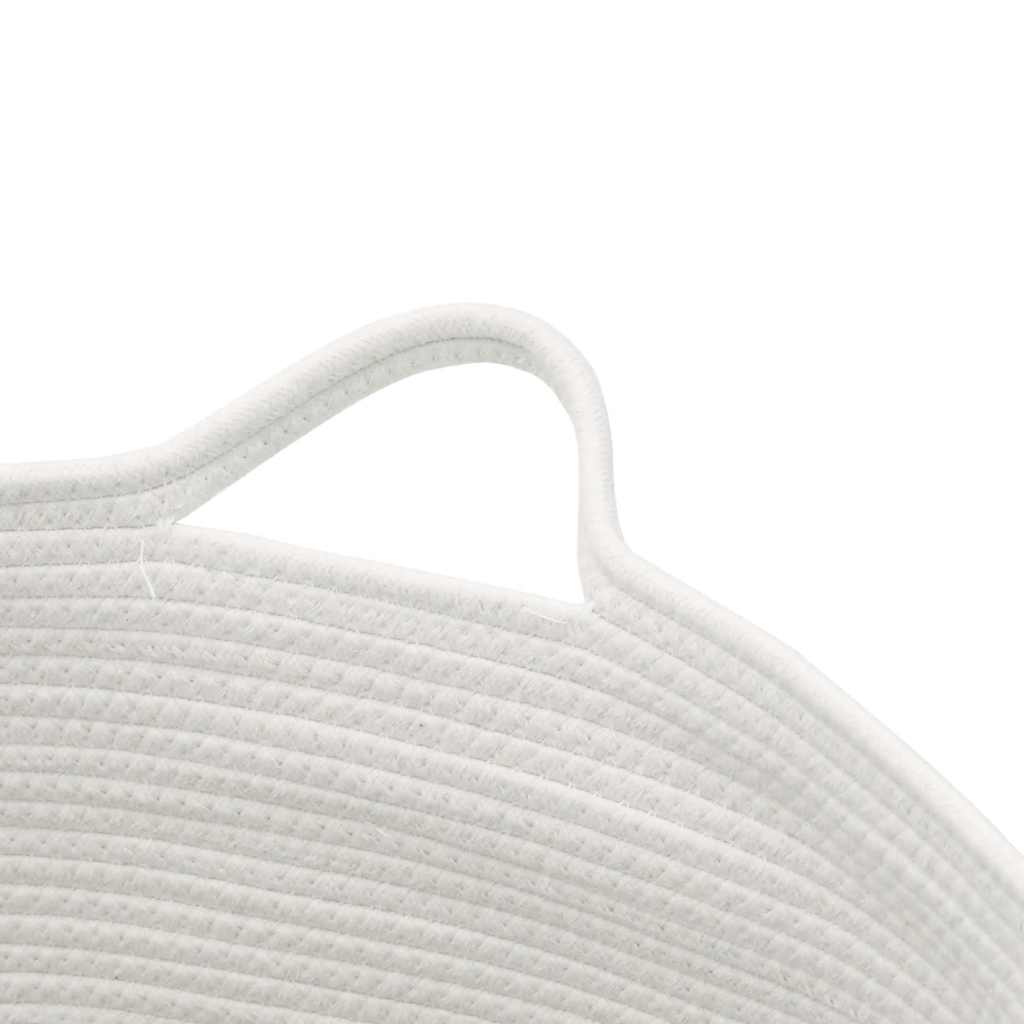 Laundry Basket Grey and White Ø55x36 cm Cotton