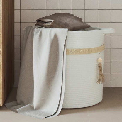 Storage Basket White Ø38x36 cm Cotton
