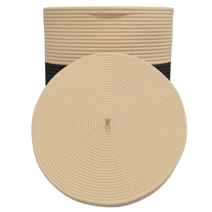 Storage Basket with Lid Black and Beige Ø37x50 cm Cotton