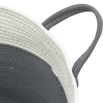 Storage Basket Grey and White Ø38x46 cm Cotton