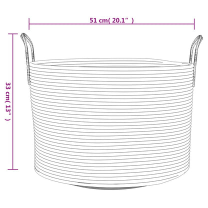 Storage Basket Grey and White Ø51x33 cm Cotton
