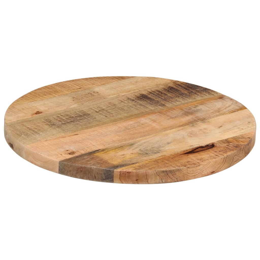 Table Top Ø 50x3.8 cm Round Solid Wood Rough Mango
