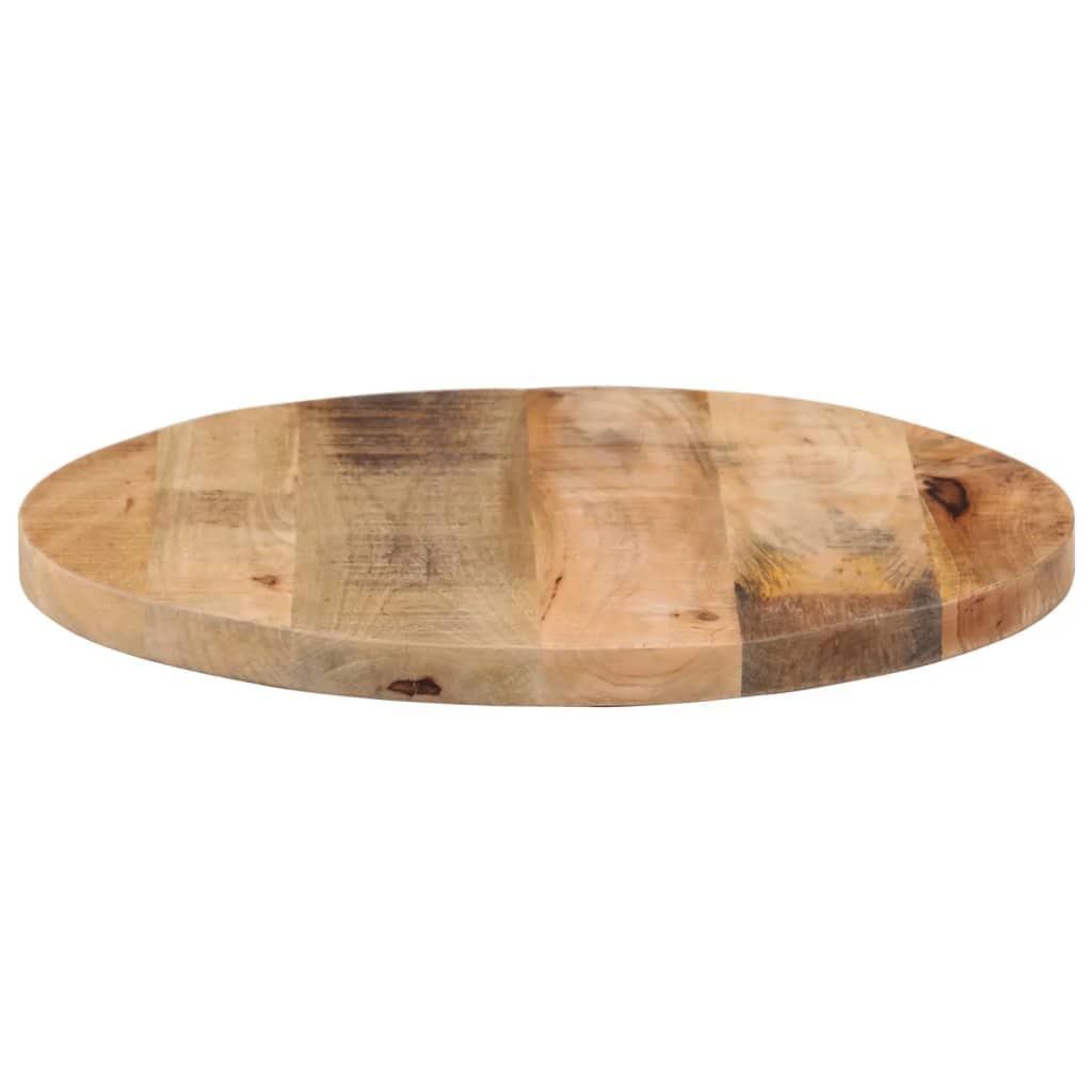 Table Top Ø 50x3.8 cm Round Solid Wood Rough Mango