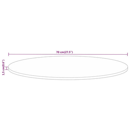 Table Top Ø 70x1.5 cm Round Solid Wood Rough Mango
