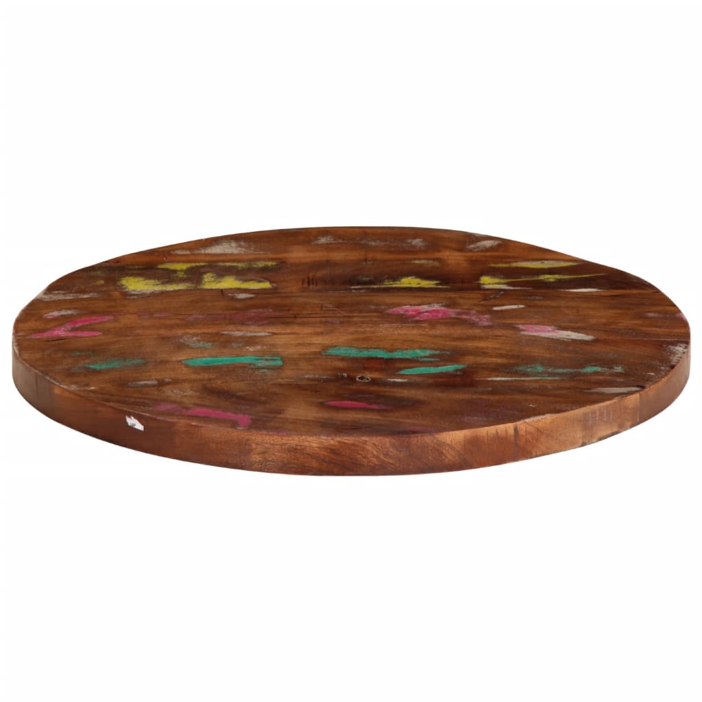 Table Top Ø 40x3.8 cm Round Solid Wood Reclaimed