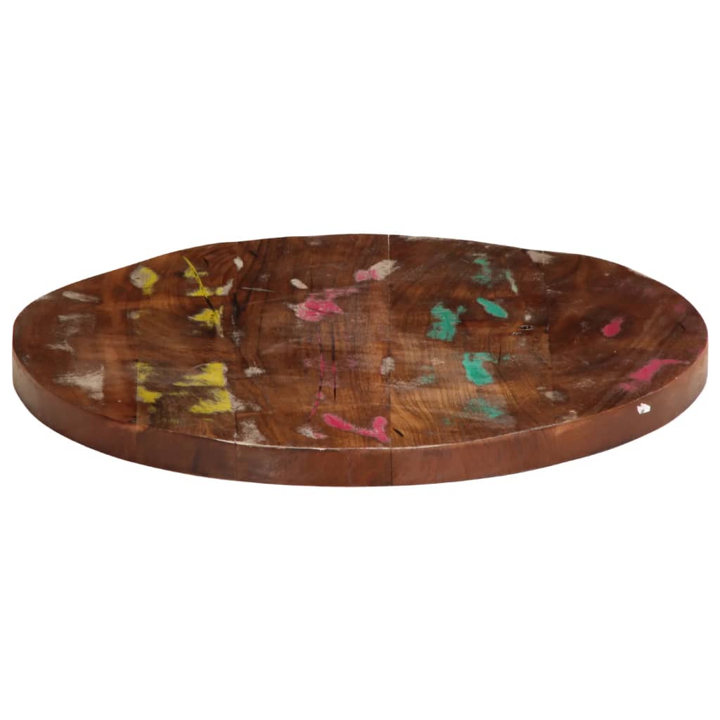 Table Top Ø 40x3.8 cm Round Solid Wood Reclaimed