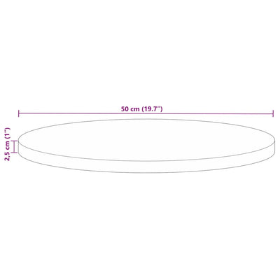 Table Top Ø 50x2.5 cm Round Solid Wood Reclaimed