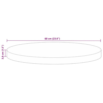 Table Top Ø 60x3.8 cm Round Solid Wood Reclaimed