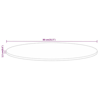 Table Top Ø 80x1.5 cm Round Solid Wood Reclaimed
