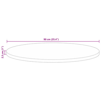 Table Top Ø 90x2.5 cm Round Solid Wood Reclaimed