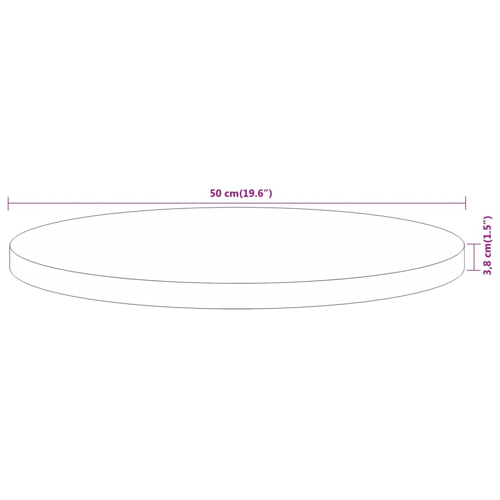 Table Top Ø50x3.8 cm Round Solid Wood Acacia