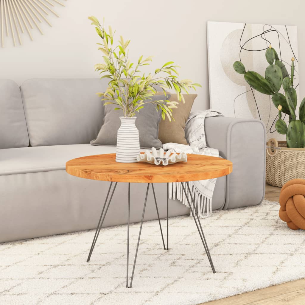 Table Top Ø70x2.5 cm Round Solid Wood Acacia