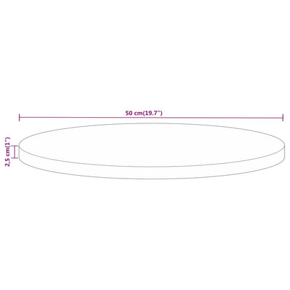 Table Top Ø 50x2.5 cm Round Solid Wood Mango