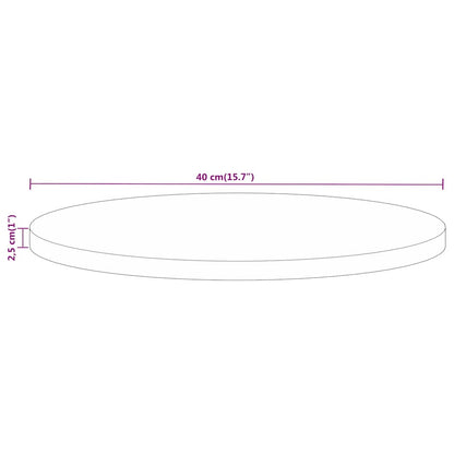 Table Top Ø 40x2.5 cm Round Solid Wood Mango