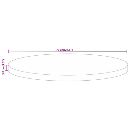 Table Top Ø 70x3.8 cm Round Solid Wood Mango