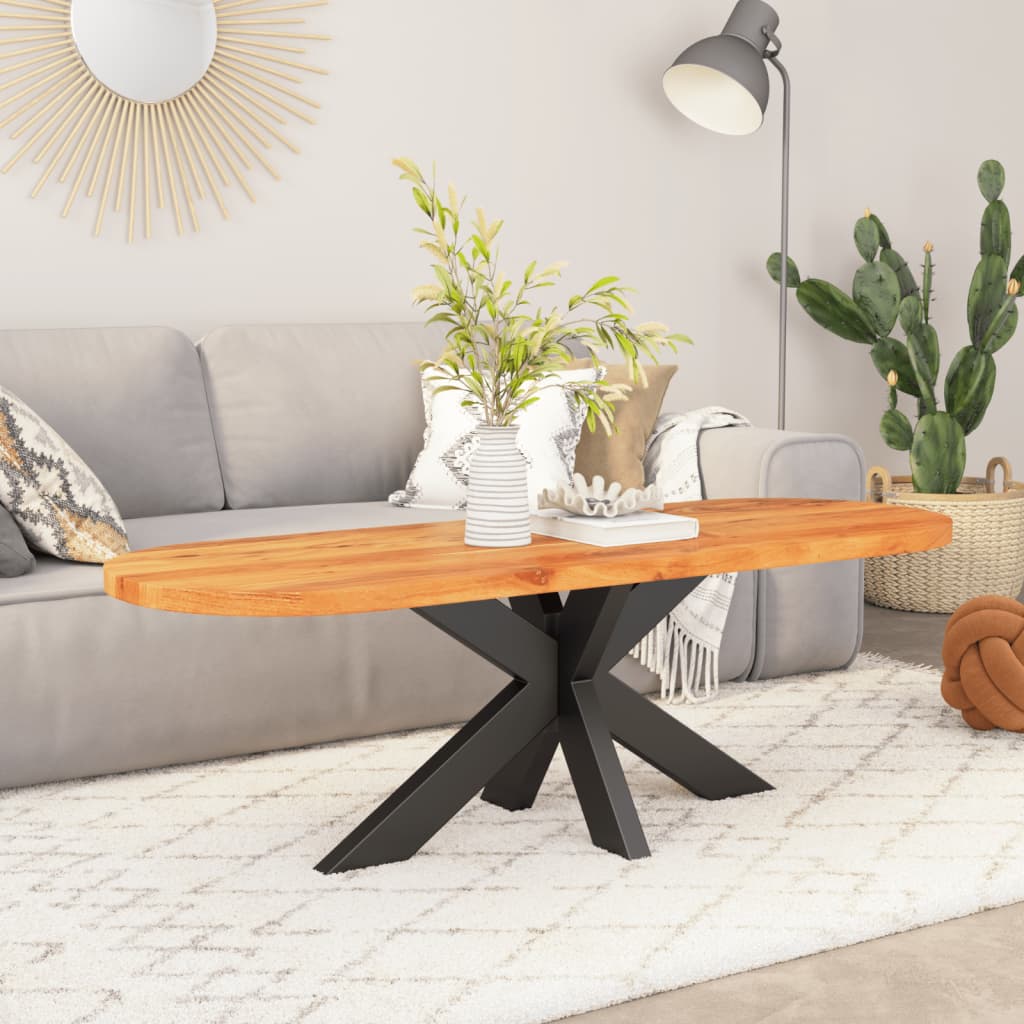 Table Top 120x50x3.8 cm Oval Solid Wood Acacia