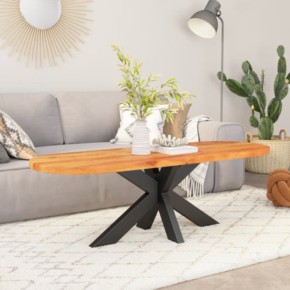 Table Top 140x50x3.8 cm Oval Solid Wood Acacia