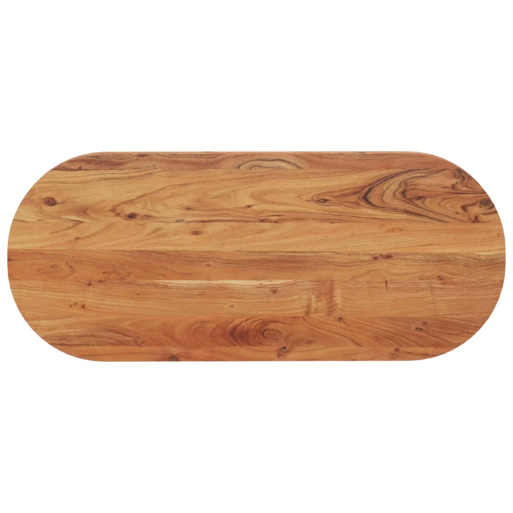 Table Top 140x60x3.8 cm Oval Solid Wood Acacia