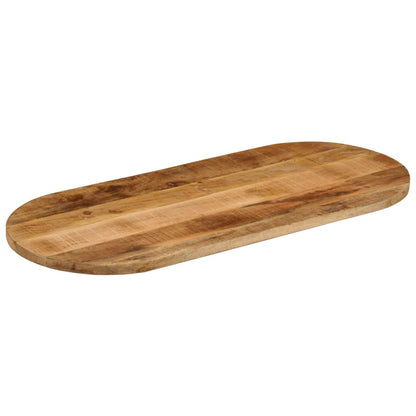 Table Top 100x40x2.5 cm Oval Solid Wood Rough Mango
