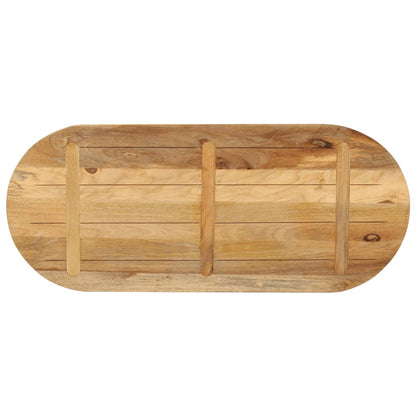 Table Top 100x40x2.5 cm Oval Solid Wood Rough Mango