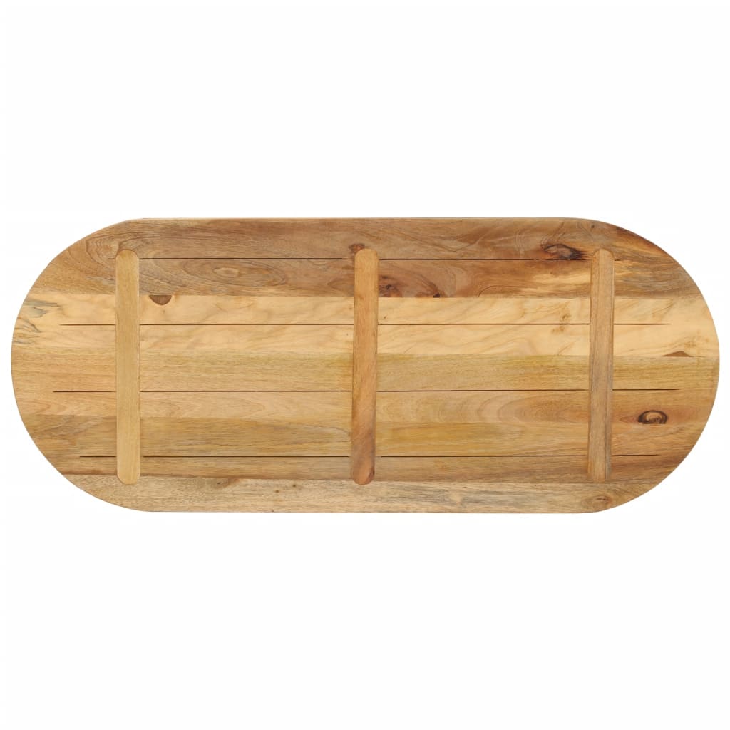 Table Top 110x50x2.5 cm Oval Solid Wood Rough Mango