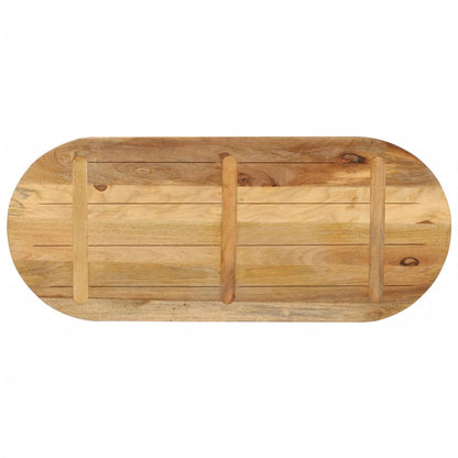 Table Top 120x50x2.5 cm Oval Solid Wood Rough Mango
