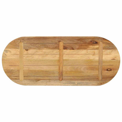Table Top 140x60x2.5 cm Oval Solid Wood Rough Mango