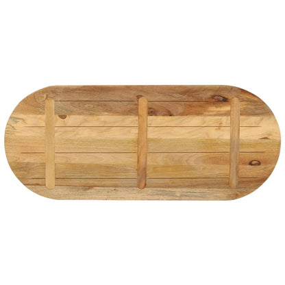 Table Top 110x40x3.8 cm Oval Solid Wood Rough Mango