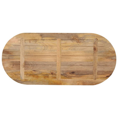 Table Top 120x60x2.5 cm Oval Solid Wood Mango