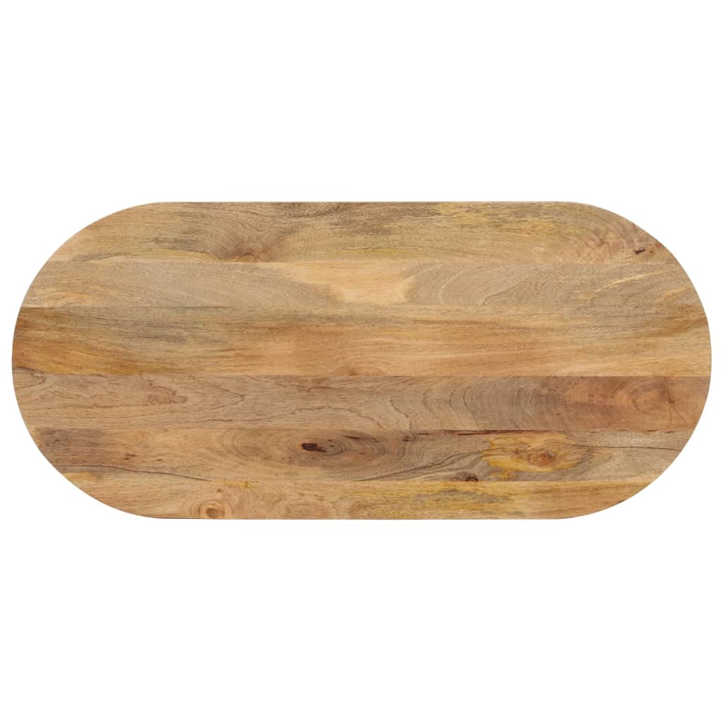 Table Top 140x60x2.5 cm Oval Solid Wood Mango