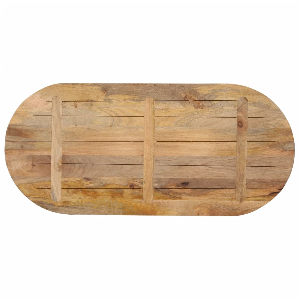 Table Top 90x40x3.8 cm Oval Solid Wood Mango