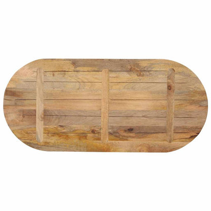 Table Top 100x50x3.8 cm Oval Solid Wood Mango
