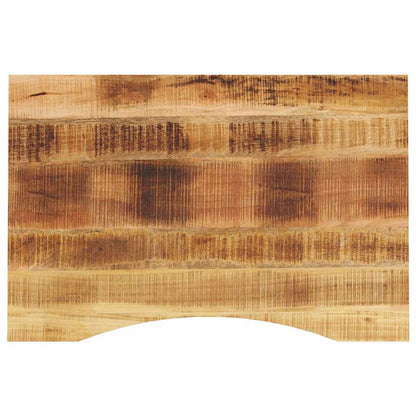 Desk Top with Curve 80x60x2.5 cm Solid Wood Rough Mango