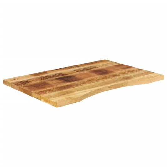 Desk Top with Curve 100x60x2.5 cm Solid Wood Rough Mango