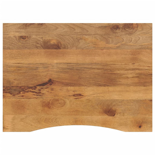 Desk Top with Curve 100x80x2.5 cm Solid Wood Rough Mango