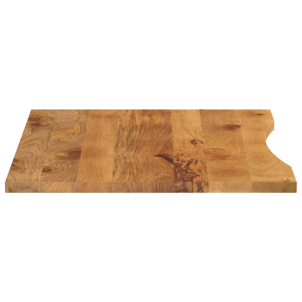 Desk Top with Curve 100x80x2.5 cm Solid Wood Rough Mango