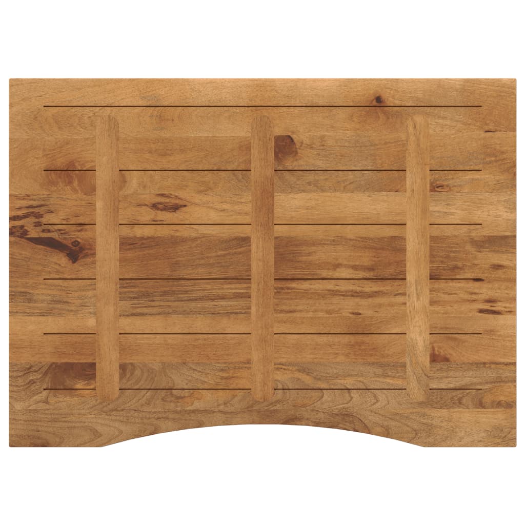 Desk Top with Curve 100x80x2.5 cm Solid Wood Rough Mango