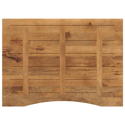 Desk Top with Curve 100x80x2.5 cm Solid Wood Rough Mango