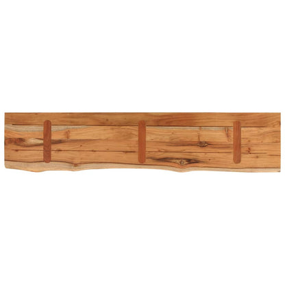 Table Top 140x30x2.5 cm Rectangular Solid Wood Acacia Live Edge