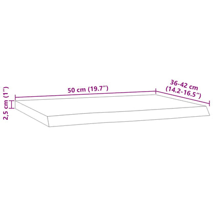 Wall Shelf 50x40x2.5 cm Rectangular Solid Wood Acacia Live Edge