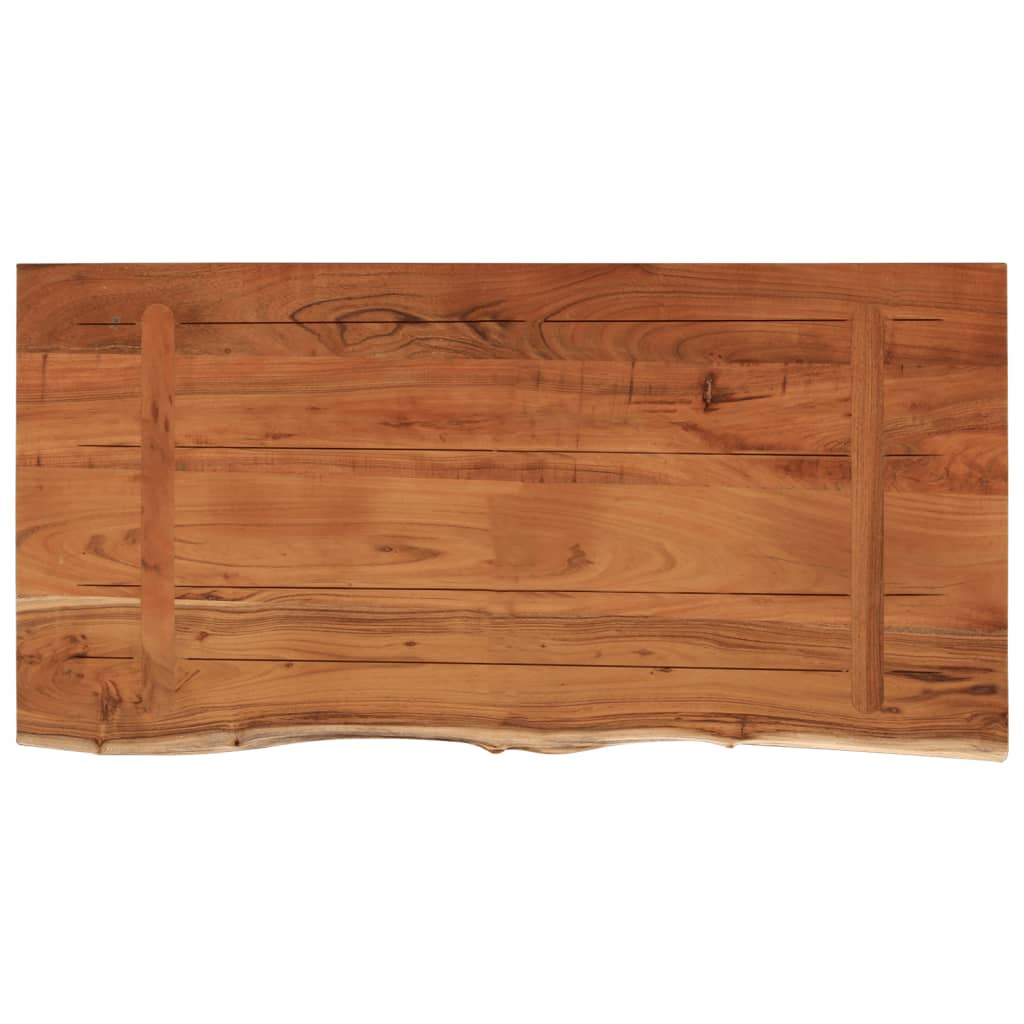 Table Top 80x40x2.5 cm Rectangular Solid Wood Acacia Live Edge