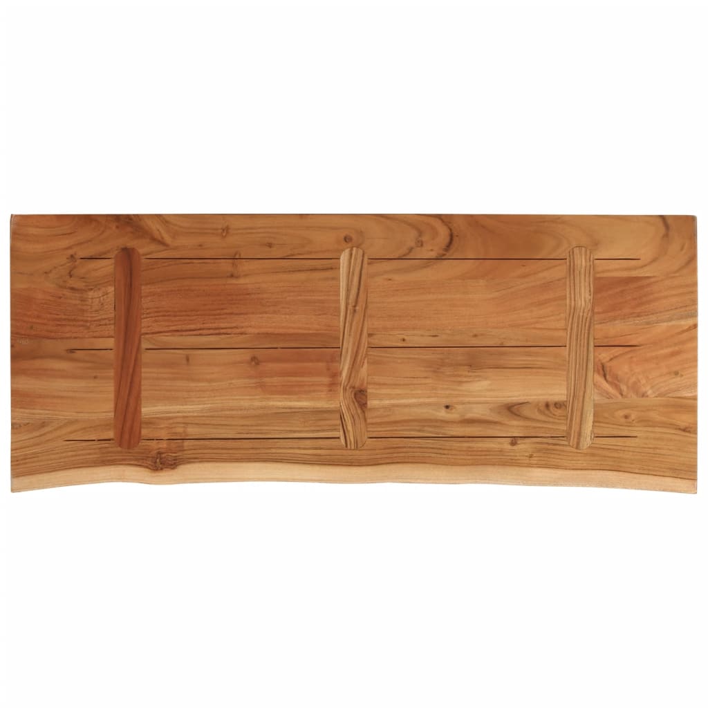 Table Top 100x40x2.5 cm Rectangular Solid Wood Acacia Live Edge