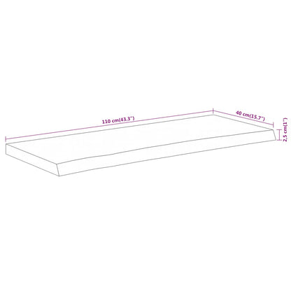 Table Top 110x40x2.5 cm Rectangular Solid Wood Acacia Live Edge